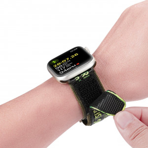 Каишка Dux Ducis Outdoor - Apple Watch Ultra 49mm / Ultra 2 49mm / 45mm Series 9 / 45mm Series 8 / 45mm Series 7 / 44mm SЕ (2nd gen) / 44mm SE / 44mm Series 6 / 44mm Series 5 / 44mm Series 4 / 42mm Series 3 / 42mm Series 2 черен / зелен - Img 9