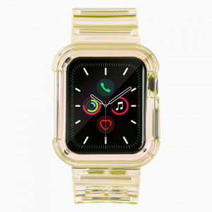 Калъф за корпус с каишка Light Strap - Apple Watch 44mm SE / 44mm Series 6 / 44mm Series 5 / 44mm Series 4 жълт - Img 2