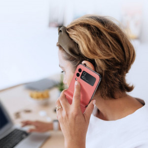 Калъф от еко кожа DUX DUCIS Bril - Samsung Galaxy Z Flip3 5G розов - Img 2