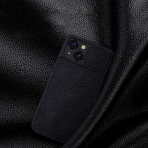 Калъф тип книга от еко кожа с подвижно покритие за камерата NILLKIN Qin Leather Pro - iPhone 14 Plus кафяв - Img 9