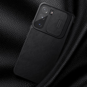 Калъф тип книга от еко кожа с подвижно покритие за камерата NILLKIN Qin Leather Pro - Samsung Galaxy S22+ черен - Img 8