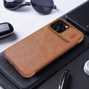 Калъф тип книга от еко кожа с подвижно покритие за камерата NILLKIN Qin Leather Pro - iPhone 14 Pro Max черен - Img 20