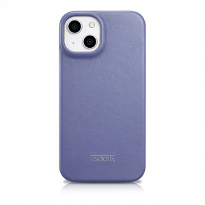 Калъф тип книга от естествена кожа iCARER CE Oil Wax Premium MagSafe - iPhone 14 Plus светлолилав - Img 3