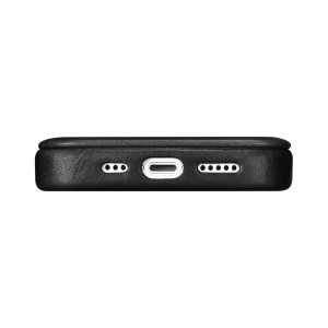 Калъф тип книга от естествена кожа iCARER CE Oil Wax Premium MagSafe - iPhone 14 Plus черен - Img 11