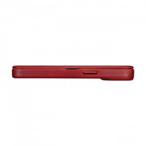 Калъф тип книга от естествена кожа iCARER CE Oil Wax Premium MagSafe - iPhone 14 Plus червен - Img 11