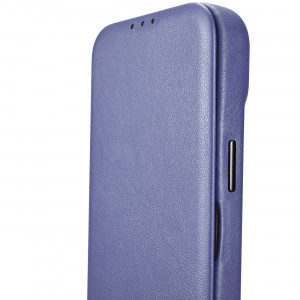 Калъф тип книга от естествена кожа iCARER CE Oil Wax Premium MagSafe - iPhone 14 Pro светлолилав - Img 14