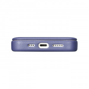 Калъф тип книга от естествена кожа iCARER CE Oil Wax Premium MagSafe - iPhone 14 Plus светлолилав - Img 11