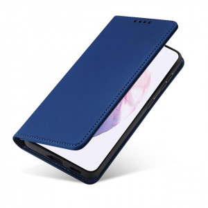 Калъф тип книга с външен джоб Magnet Card - Samsung Galaxy S22+ син - Img 5