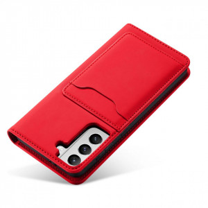 Калъф тип книга с външен джоб Magnet Card - Samsung Galaxy S22+ червен - Img 4