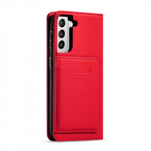 Калъф тип книга с външен джоб Magnet Card - Samsung Galaxy S22+ червен - Img 8