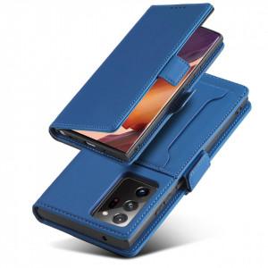 Калъф тип книга с външен джоб Magnet Card - Samsung Galaxy S22 Ultra син - Img 4