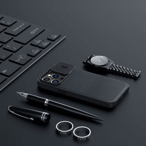 Калъф тип книга с подвижно покритие за камерата NILLKIN Qin Cloth Pro - iPhone 14 Pro син - Img 12