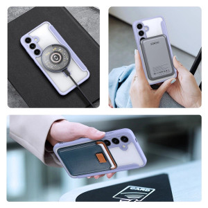 Калъф тип книга с прозрачен гръб и стойка DUX DUCIS Skin X Pro MagSafe - Samsung Galaxy S24 лилав - Img 9