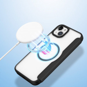 Калъф тип книга с прозрачен гръб DUX DUCIS Skin X Pro MagSafe - iPhone 15 Plus черен - Img 9