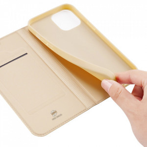 Калъф тип книга DUX DUCIS Skin Pro - iPhone 13 златист - Img 8