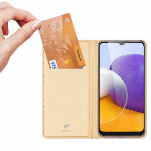 Калъф тип книга DUX DUCIS Skin Pro - Samsung Galaxy A22 златист - Img 2