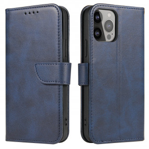 Калъф тип книга Magnet Elegant - iPhone 15 Pro син - Img 1
