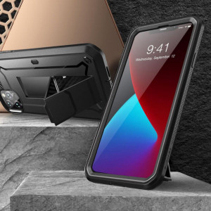 Калъф 360° със стойка и клипс SUPCASE Unicorn Beetle Pro - iPhone 12 / 12 Pro черен - Img 3