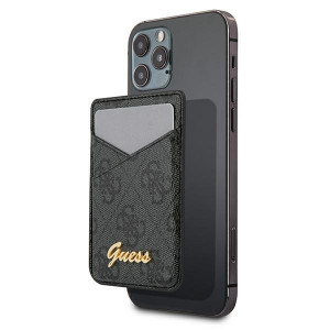 Магнитен джоб за карти GUESS 4G GUWMS4GTLBK MagSafe сив - Img 1