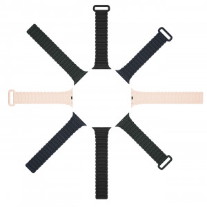 Магнитна силиконова каишка Dux Ducis Armor - Apple Watch 41mm Series 9 / 41mm Series 8 / 41mm Series 7 / 40mm Series 6 / 40mm SE / 40mm Series 5 / 40mm Series 4 / 38mm Series 3 / 38mm Series 2 / 38mm (1st gen) черен / оранжев - Img 3