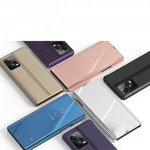 Огледален калъф тип книга Clear View - Xiaomi Poco X5 / Redmi Note 12 черен - Img 4