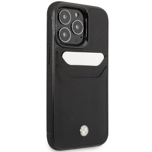 Оригинален гръб от еко кожа BMW Leather Card Slot BMHCP14X22RSEPK - iPhone 14 Pro Max черен - Img 4