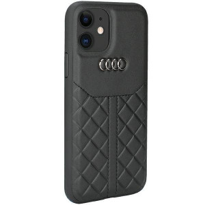 Оригинален гръб от естествена кожа AUDI Genuine Leather AU-TPUPCIP12P-Q8 / D1-BK - iPhone 12 / 12 Pro черен - Img 2