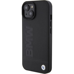 Оригинален гръб от естествена кожа BMW Leather Hot Stamp - iPhone 15 Plus черен - Img 2
