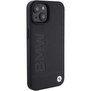 Оригинален гръб от естествена кожа BMW Leather Hot Stamp MagSafe - iPhone 15 Plus черен - Img 4