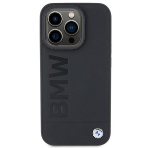 Оригинален гръб от естествена кожа BMW Leather Hot Stamp MagSafe - iPhone 15 Pro Max черен - Img 3