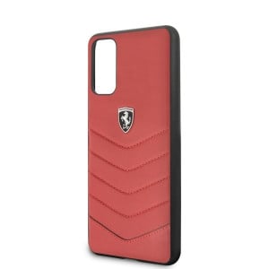 Оригинален гръб от естествена кожа FERRARI Heritage Quilted FEHQUHCS62RE - Samsung Galaxy S20 / S20 5G червен - Img 3