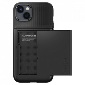 Оригинален гръб със слот за карта SPIGEN Slim Armor CS - iPhone 14 Plus черен - Img 3