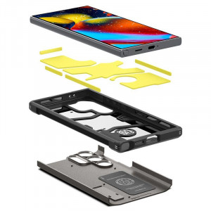 Оригинален гръб със стойка SPIGEN Tough Armor - Samsung Galaxy S24 Ultra металносив - Img 16