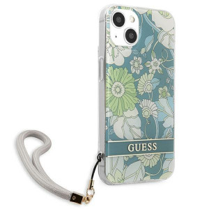 Оригинален гръб с връзка GUESS Flower GUHCP13SHFLSN - iPhone 13 mini зелен - Img 4