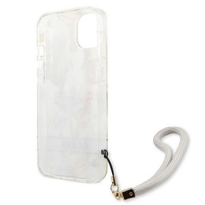 Оригинален гръб с връзка GUESS Flower GUHCP13SHFLSU - iPhone 13 mini лилав - Img 7