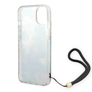 Оригинален гръб с връзка GUESS Flower GUOHCP14MHFLSB - iPhone 14 Plus син - Img 6