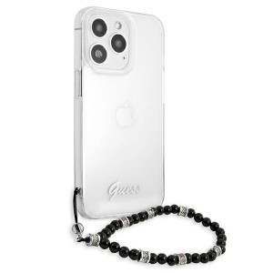Оригинален гръб с гривна GUESS черен Pearl GUHCP13LKPSBK - iPhone 13 Pro прозрачен - Img 4