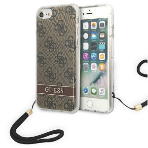 Оригинален гръб с гривна GUESS 4G Print Strap GUOHCI8H4STW - iPhone 7 / 8 / SE (2nd gen) / SE (3rd gen) кафяв - Img 1