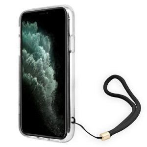 Оригинален гръб с гривна GUESS 4G Print Strap GUOHCN61H4STW - iPhone 11 кафяв - Img 5