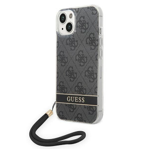 Оригинален гръб с гривна GUESS 4G Print Strap GUOHCP14MH4STK - iPhone 14 Plus черен - Img 1