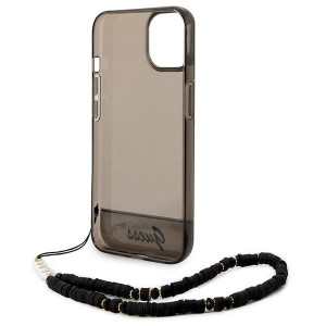 Оригинален гръб с гривна GUESS Translucent Pearl Strap GUHCP14SHGCOHK - iPhone 14 черен - Img 6