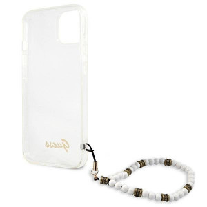 Оригинален гръб с гривна GUESS White Pearl GUHCP13mkPSWH - iPhone 13 прозрачен - Img 7