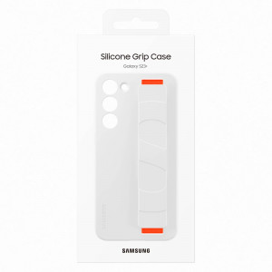 Оригинален гръб с лентов държач SAMSUNG Silicone Grip (EF-GS916TWEGWW) - Samsung Galaxy S23+ бял - Img 5