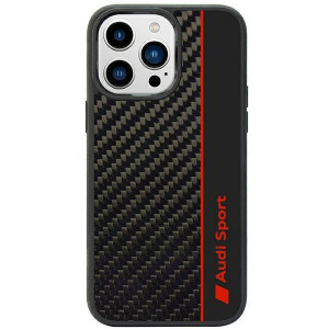 Оригинален гръб AUDI Carbon Fiber Stripe AUS-TPUPCIP14PM-R8 / D1-BK - iPhone 14 Pro Max черен - Img 1