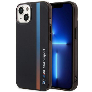 Оригинален гръб BMW IML Tricolor Stripe BMHCP14S22HVGV - iPhone 14 черен - Img 1