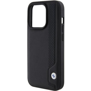 Оригинален гръб BMW Leather Blue Dots - iPhone 15 Pro черен - Img 6