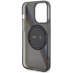 Оригинален гръб BMW Tricolor Stripes MagSafe BMHMP14LHDTK - iPhone 14 Pro сив - Img 7