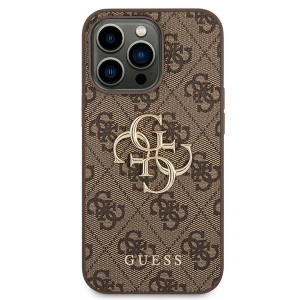 Оригинален гръб GUESS 4G Big Metal Logo GUHCP14L4GMGBR - iPhone 14 Pro кафяв - Img 3