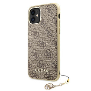 Оригинален гръб GUESS 4G Charms GUHCN61GF4GBR - iPhone 11 кафяв - Img 2