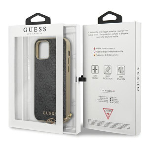 Оригинален гръб GUESS 4G Charms GUHCP12MGF4GGR - iPhone 12 / 12 Pro сив - Img 9
